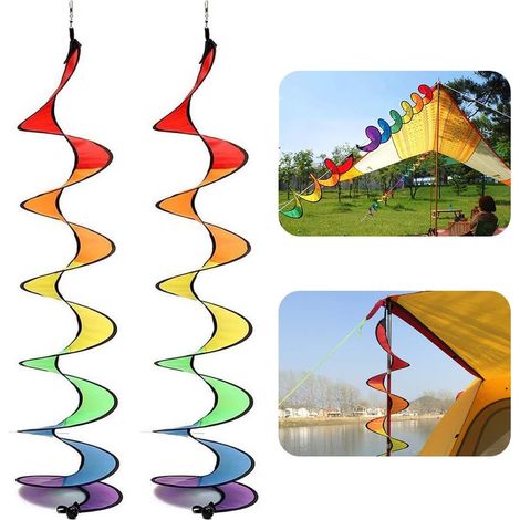 Moulin à Vent en Spirale, Girouette Spirale Coloré Moulin à Vent Serpentin Tente de Camping Jardin Décoration-Fei Yu (1/5)