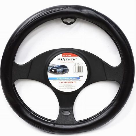 TRADE SHOP - Coprivolante Copertura Per Sterzo Auto Fodera Universale Da 38 Cm Nero Cv-13 - (1/2)