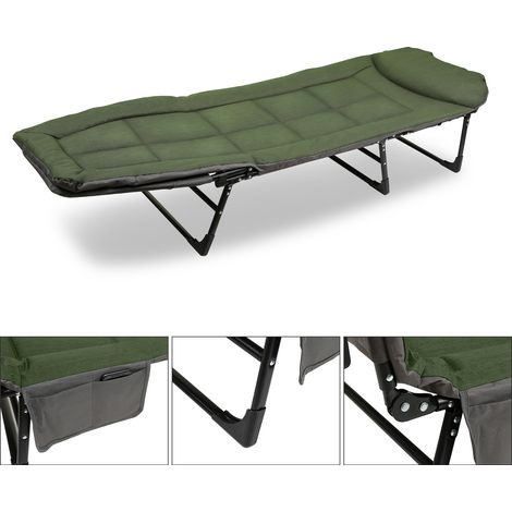 Wolketon Karpfenliege, 6-Fach verstellbarer Rückenlehne, klappbarer Feldbett, leichtes Angelliege Campingliege Campingbett, 195 x 65 x 32 cm