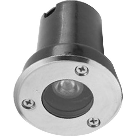 Spot de jardin LED 1 watt, lumière blanc chaud, corps en métal, idéal pour éclairer une allée ou un jardin extérieur. (1/5)