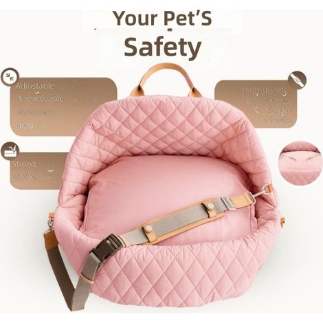 Sac de transport matelassé 3 en 1 pour chiens et chats voyage portable voiture (1/5)