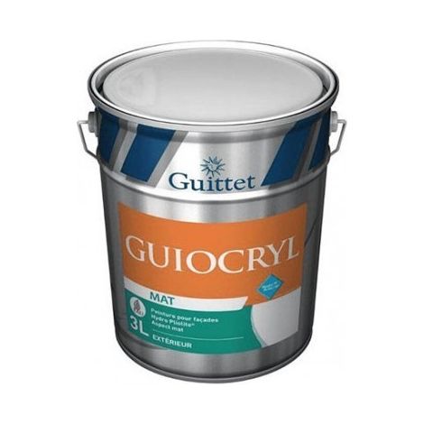 Guittet – Peinture pour façade aspect mat 15L – Protection et décoration des murs – Adhérence sur fonds neufs ou anciens – 26888 (1/2)