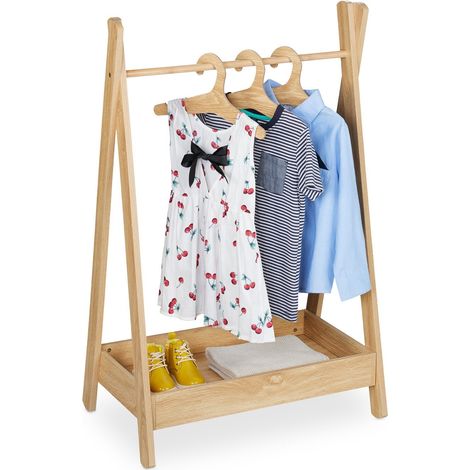 Perchero para ropa infantil con estante de almacenamiento