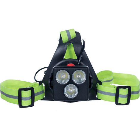 Luz Para Correr En El Pecho MINKUROW Para Corredores Y Corredores Con Haz Ajustable Y Reflector, Luz Led Para Bicicleta Recargable Por Usb (1/5)