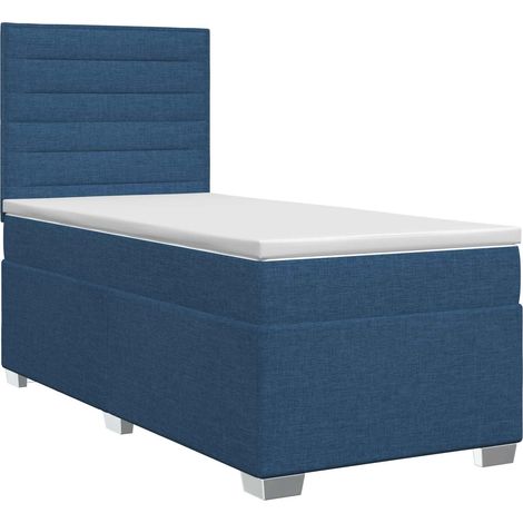 Maison Exclusive - Letto box spring con materasso Blu 90 x 190 cm Tessuto (1/5)