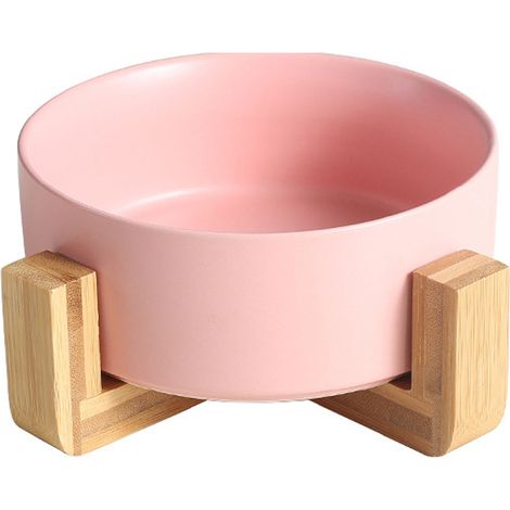 Gamelles pour chiens et chats avec support en bois, antidérapantes, mignonnes