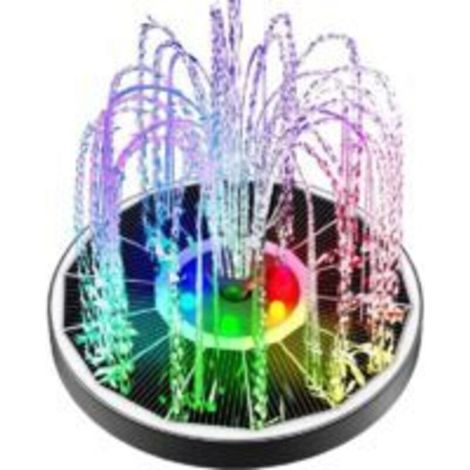 Fontaine Solaire Flottante - 3 5 W - Pour Bain D Oiseaux Jardin Etang Piscine - Hauteur Jet 30 50 Cm - Avec Eclairage Led Coloré (1/4)