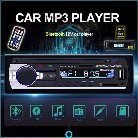 TRADE SHOP - Autoradio Lettore Mp3 Ca001b Sistema Audio Auto Universale 1 Din Bluetooth Aux - (1/5)