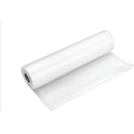 Rollo de bolsa envasadora 22cm x 10m fabricado en plástico alimentario color blanco