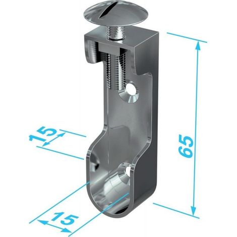 Soporte tubo oval 30x15mm galvanizado con Tornillo