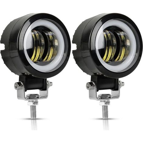 2 pièces moto led travail lumière phare led 20w antibrouillard avec ouverture voiture LED ange eye projecteur (1/4)