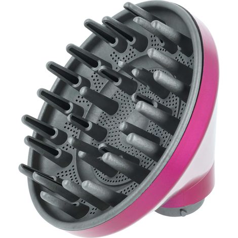 vhbw beccuccio diffusore compatibile con Dyson Airwrap HS01, HS03, HS05 phon, asciugacapelli - 13,9 x 13,5 cm, 169 g rosa shocking / grigio