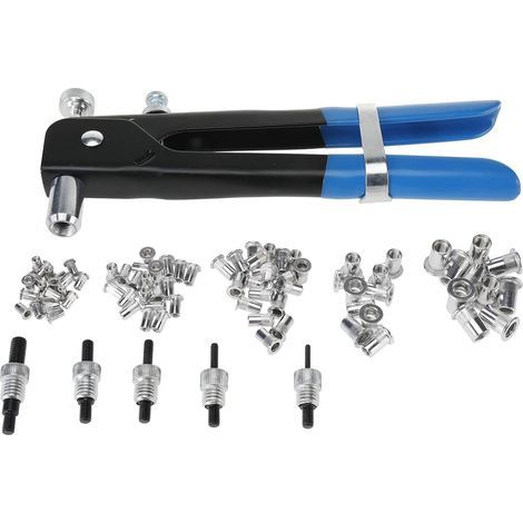 86Pcs Pistolet à Riveter M3 M4 M5 M6 M8 Fileté Écrou Rivet Outil de Pince à Riveter Insert Fileté Kit (1/5)