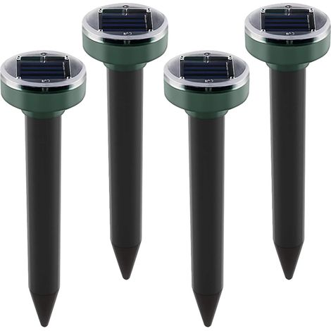 Solar Mole Repellent, 4 Pack Ultrasonic Solar Power Animals Repeller Waterproof for Outdoor Garden Lawn Yard Get Rid of Moles Voles Gophers Rats Rodents (1/5)