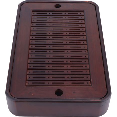 Plateau à thé en bambou rectangulaire pour service et drainage, accessoire pour maison et hôtel