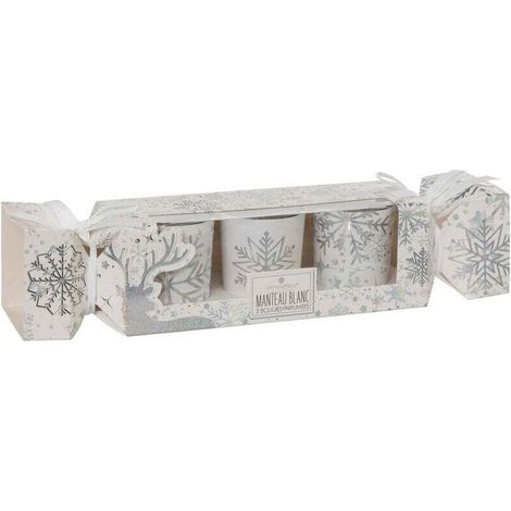 Set de 3 Bougies Parfumées Photophore en , XU,verre D 5 x H 6 cm - Argenté - Feeric Christmas, produit qualité supérieure, durable et fiable, matériaux sélectionnés - KZQ (1/4)