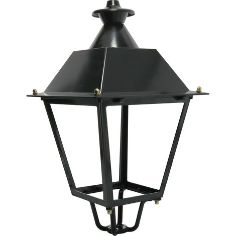 Iluminashop – Lanterne extérieure en acier peint noir – Éclairage LED – Protection IP20 – Installation murale ou sur socle