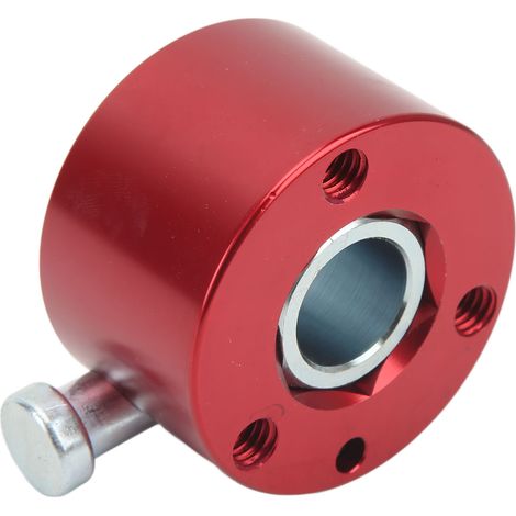Moyeu de volant à dégagement rapide avec bouton-poussoir pour axe de 3/4 po, rouge, pour volant à 3 trous (1/5)
