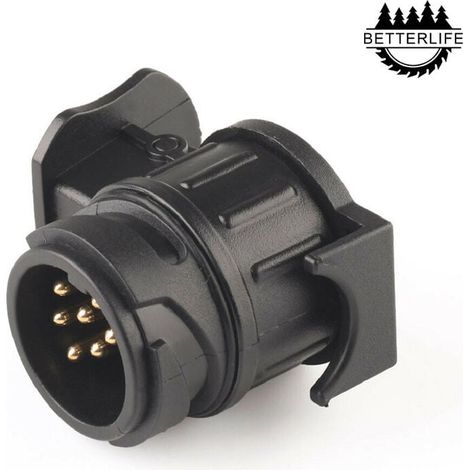 Ulisem Wasserdichter Anhängerstecker 13-polig auf 7-polig Anhängerhaken-Steckdosenadapter 13-polig auf 7-polig (1 Stück, schwarz) BETTERLIFE (1/5)