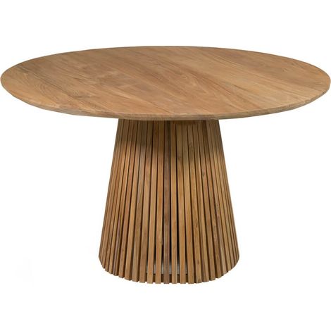 Table à manger ronde en bois massif KURIAL Ø130cm – 6 places (1/4)