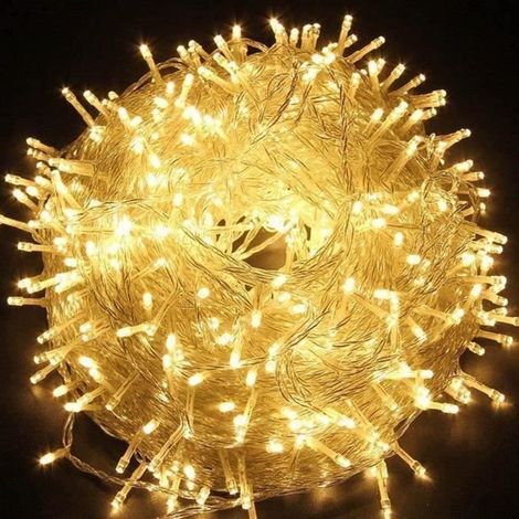 rabais-Guirlande Lumineuses 100M 600 LEDs Etanche en Basse Pression 8 Modes Blanc Chaude-Ywey (1/5)