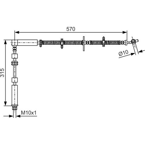 Flexible de frein Bosch 1 987 481 A64 LAND ROVER LR020007 LR044357 LR52215 (1/2)