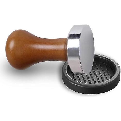 Doseur de café expresso 58mm avec tapis inviolable, Base plate en aluminium, manche en bois pour Machines à expresso (1/5)