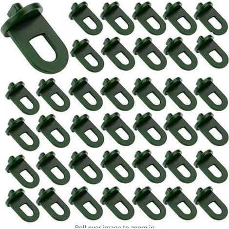 Clips pour serre – Lot de 100 – Pinces de fixation – Crochets de jardin – Accessoires pour serre – Robustes – Support pour plantes grimpantes – Plastique – Pour votre serre idéale – Couleur verte (1/4)