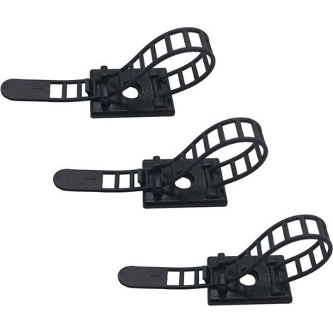 Lot de 25 clips pour câbles adhésifs avec vis en option - Attaches de gestion des câbles réglables et réutilisables - Serre-câbles robustes pour organisation à domicile bureau et bricolage