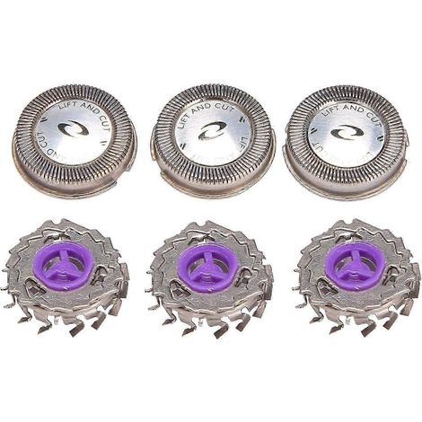 Lot de 3 têtes de rasoir de rechange neuves pour rasoirs Philips Norelco HQ HS HP (séries HQ3, HQ4, HQ56, HQ55, HQ300, HQ6 et HQ916) JN