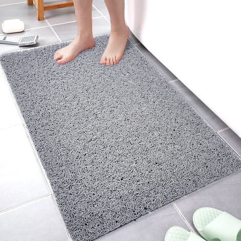Tapis de douche en luffa, tapis de sol pour douche gris, tapis de baignoire, tapis de sol pour toilettes, 50 x 80 cm, antidérapant (1/5)
