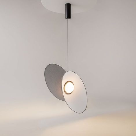 Suspension design LED – abat-jour diabolo gris JUNO (1/5)