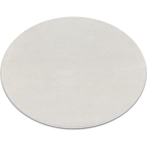 Teppich SOFTY Kreis glatt, einfarbig creme beige rund 120 cm