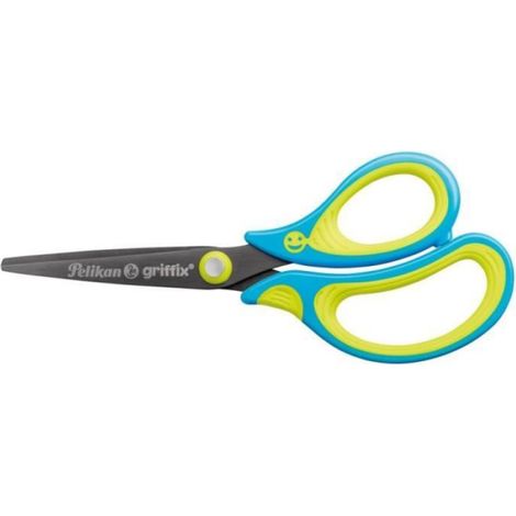 Ciseaux - PELIKAN - 810241 - Découpe droite - Pour enfants - Bleu, Jaune (1/3)