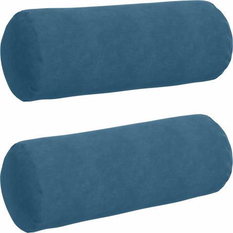 Maison Exclusive - Cuscini a rullo 2 pcs Blu Ø 25 x 70 cm Tessuto in Cords