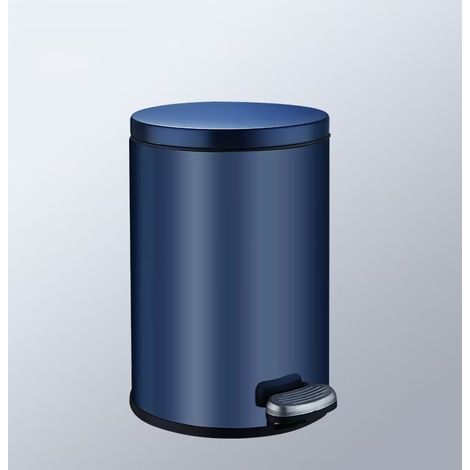 Petite poubelle ronde cylindrique à fermeture en douceur avec pédale pour salle de bain et petit espace, 6 l, acier inoxydable (1/2)
