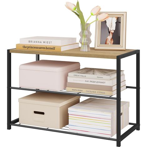 WOLTU 2 Tiers Shoe Rack Stand Compact Space Saving Storage Organiser Shelf oak (1/5)