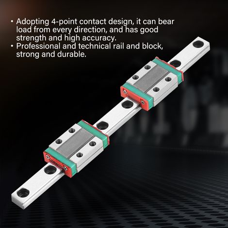 Guide linéaire MGN9B 150mm largeur 9mm avec 2 blocs de rail MGN9B (1/5)