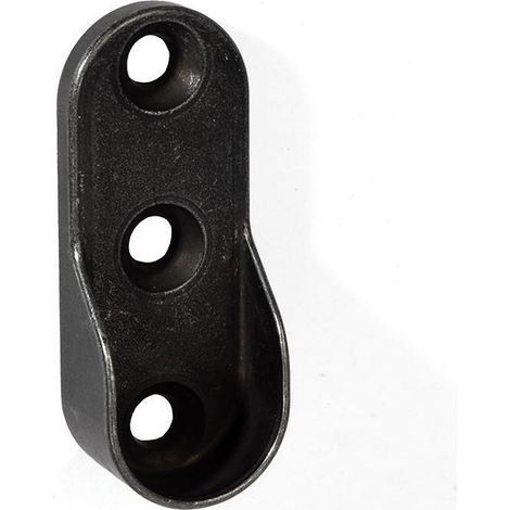 HERRAJES ALK soporte tubo oval meganeko gris/negro acabado negro