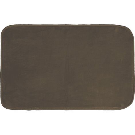 Tapis rectangle velours uni Louna Chocolat 50 x 80 cm