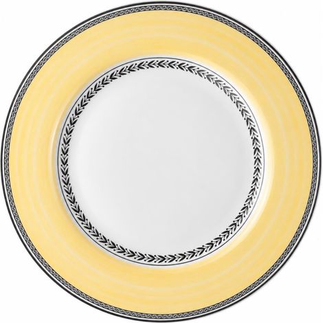 Assiette plate, 27 cm, Porcelaine, Blanc/Gris/Jaune (1/5)