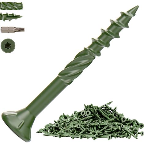 200 Pcs 4.2 x 38mm Vis de Terrasse Vertes Vis à Bois (1/5)