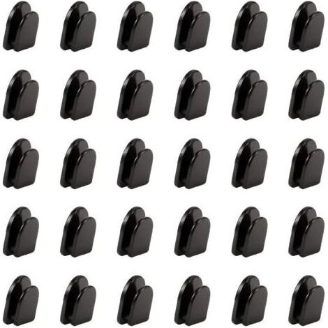 Lot de 30 Crochets Adhésifs Noirs Invisibles - Crochets Muraux Autocollants pour Serviettes, Vêtements, Clés de Voiture - Idéal pour Salle de Bain, Cuisine, Chambre, Garage - Installation (1/5)