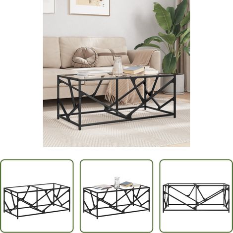 Couchtisch transparent - Couchtisch mit Glasplatte Transparent 98,5x50x41 cm Stahl (1/5)