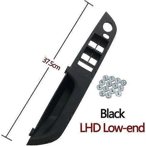 Ensemble de poignées de porte intérieures noires, noir, pour BMW Série 3 E90 E91 316 318 320 325 328i - Cache de commande de lève-vitre côté conducteur - 37,5 cm (1/5)