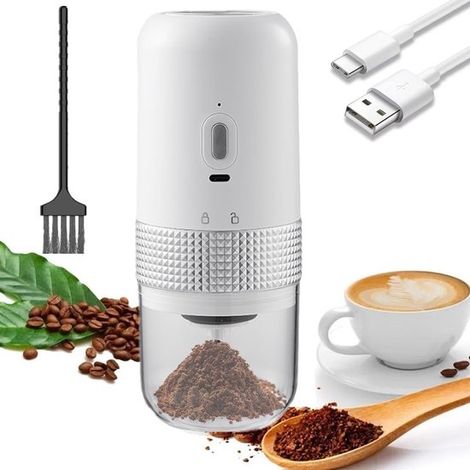 Moulin à café électrique, moulin à café électrique portable, mécanisme de broyage réglable, moulin à café en céramique, petit mini rechargeable (1/5)