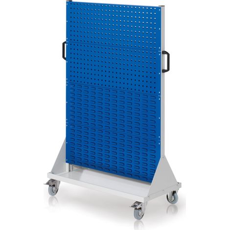 Kappes RasterMobil® mobiler Arbeitsplatzschrank Größe 4 1580x1000x500mm 4x Lochplatte 4x Schiltzplatte enzianblau