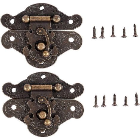 2x Antiker Retro-Vintage-Dekorationsriegel aus Holz für Schmuckkästchen, Größe: Mittel, Bronze (1/5)