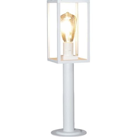 TRADE SHOP - Lampione Da Giardino 48cm Lampioncino Da Terra Per Vialetti Attacco E27 Ip44 518pa-h480 - Bianco