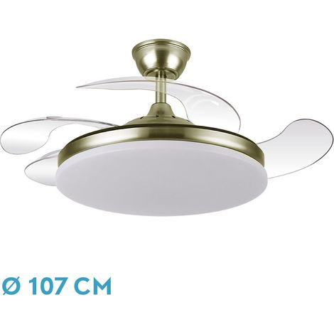 Ventilatore da soffitto DC "Trident", dimmerabile con telecomando (59W 3CCT 6980lm), colore pelle (1/3)